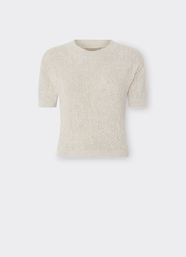 Ferrari T-shirt in lightweight knit Ivory 21069f