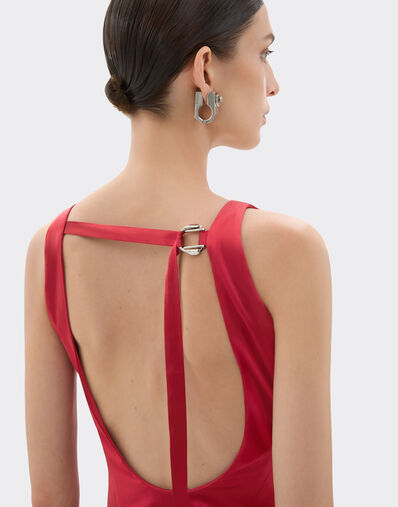Ferrari Top en satin stretch Rouge Maison 49932f
