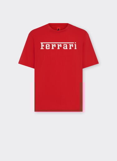 Cotton T-shirt with Ferrari logo Ferrari Cotton T-shirt with Ferrari logo Rosso Corsa 51037f
