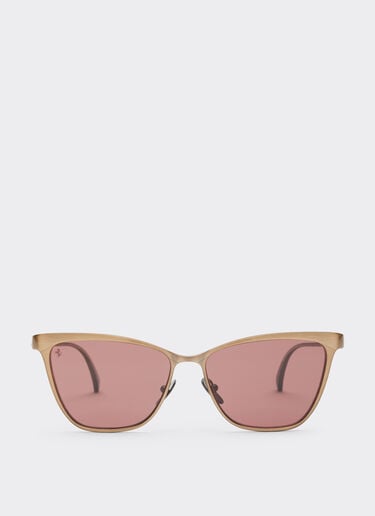 Ferrari Lunettes de soleil Ferrari en métal  gris/marron brossé avec verres polarisés rouges Ingrid LA0KWf