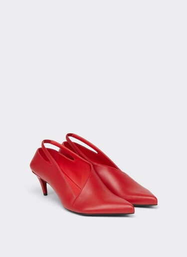 Leather Slingback with Side Cut-out Ferrari Leather Slingback with Side Cut-out Rosso Cardinale CSWSL0006XL00004f