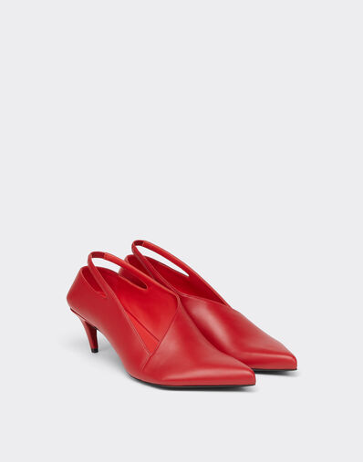 Leather Slingback with Side Cut-out Ferrari Leather Slingback with Side Cut-out Rosso Cardinale CSWSL0006XL00004f