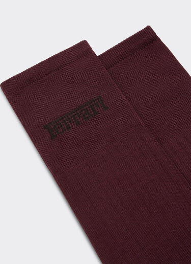 Ferrari Chaussettes hautes en lisle avec logo Ferrari Acajou 22314f