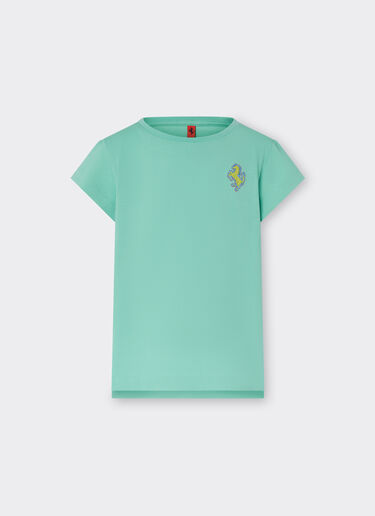 Ferrari Cotton top with Prancing Horse patch Aquamarine 48522fK