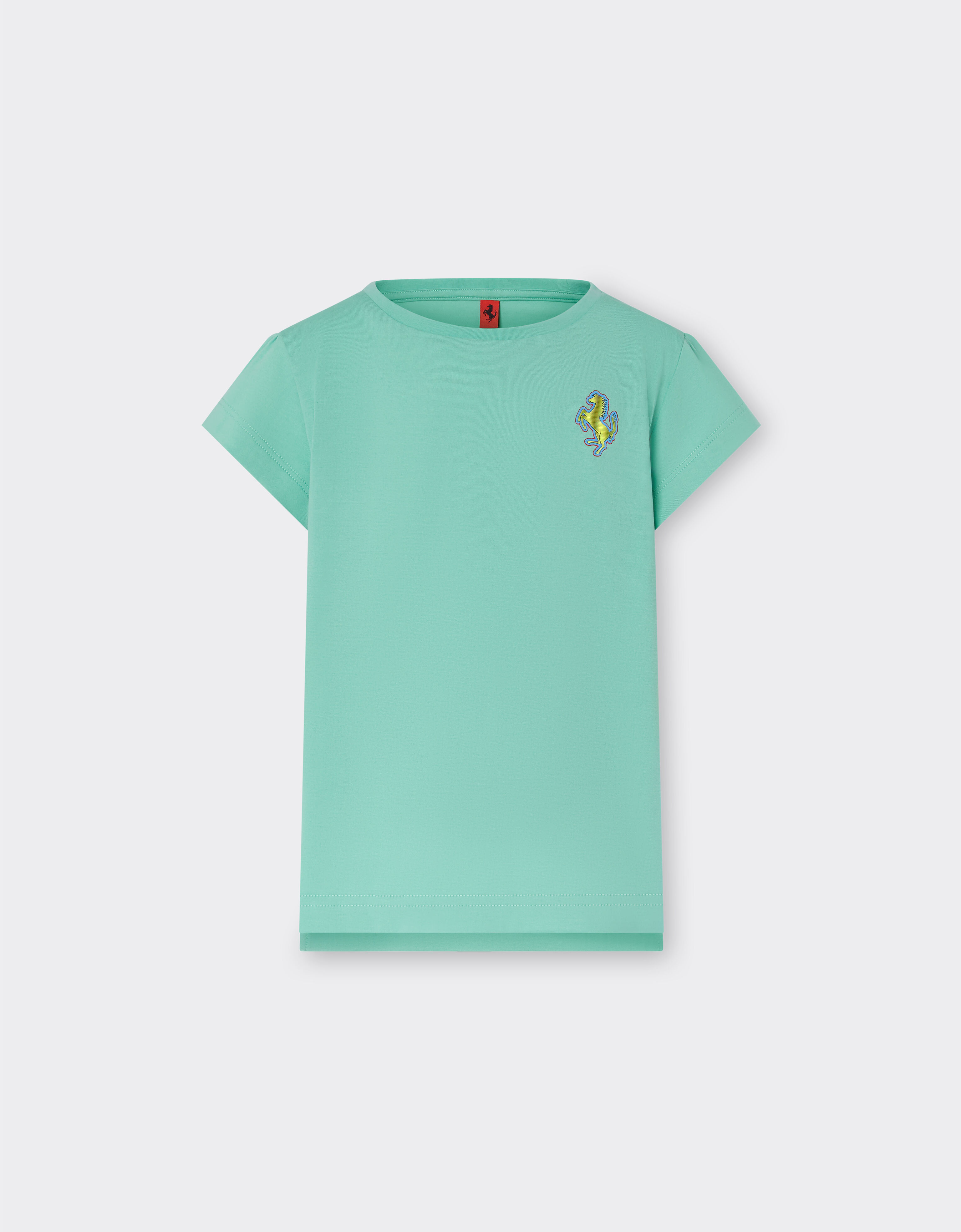 Ferrari Cotton top with Prancing Horse patch Aquamarine 48522fK