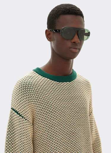 Ferrari Ferrari sunglasses in transparent dark green acetate with green lenses Dark Green LA02Wf