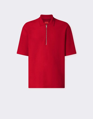Ferrari Polo de felpa bouclé con mezcla de algodón Rosso Magma CJMPO0015JCO0054f