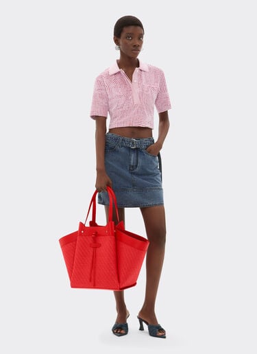 Raffia and leather tote bag Ferrari Raffia and leather tote bag Rosso Dino 49110f