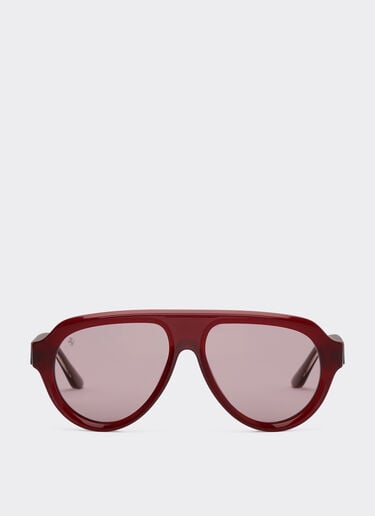 Lunettes de soleil Ferrari en acétate rouge opale avec verres polarisés violets miroir or Ferrari Lunettes de soleil Ferrari en acétate rouge opale avec verres polarisés violets miroir or Rouge foncé LA0EVf