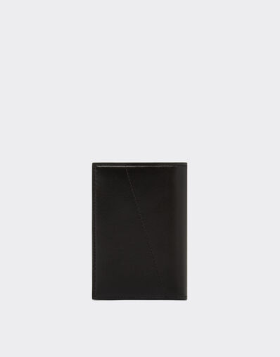 Ferrari Porte-cartes pliable en cuir lisse Noir 20351f