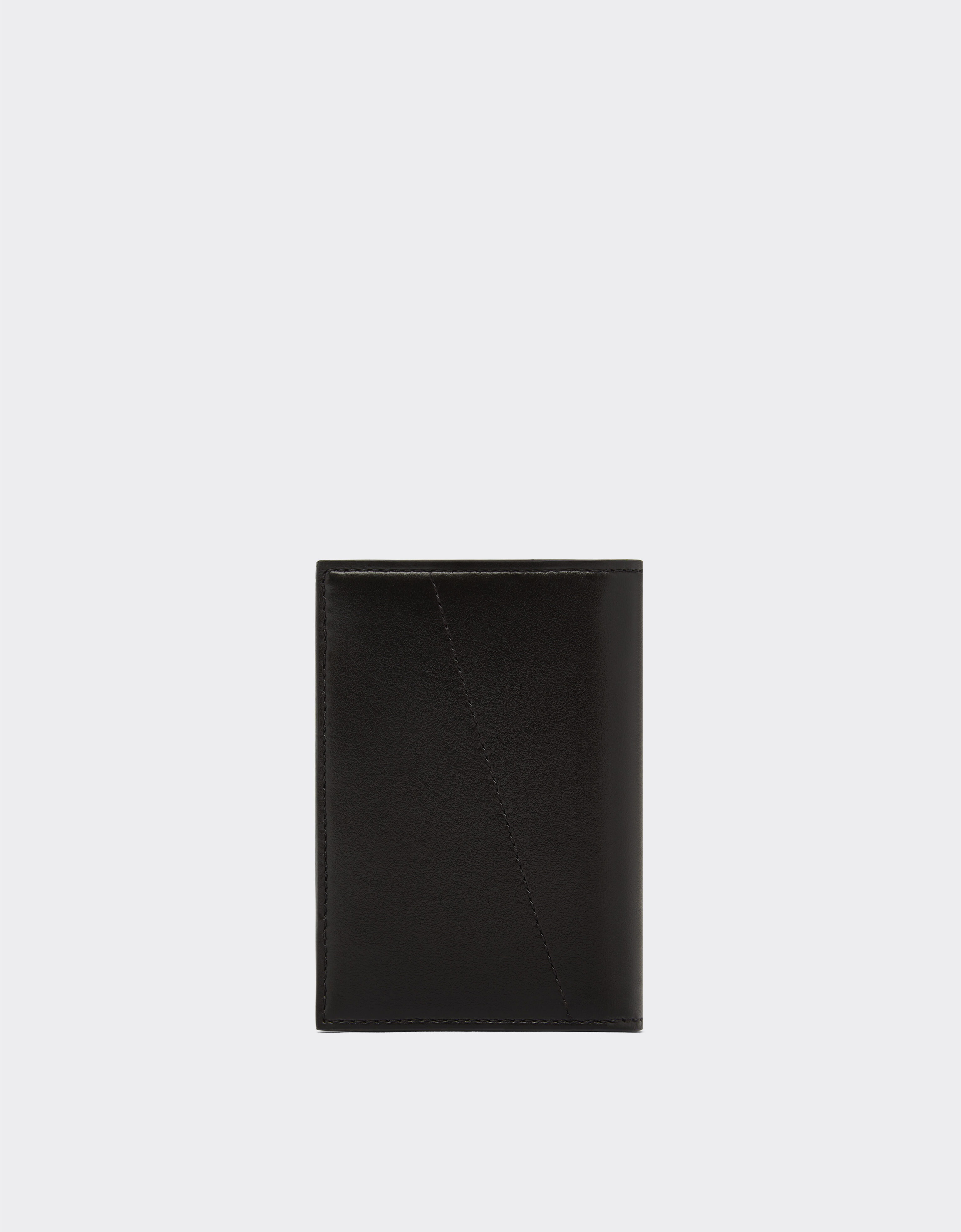 Ferrari Foldable card holder in smooth leather Black 20351f