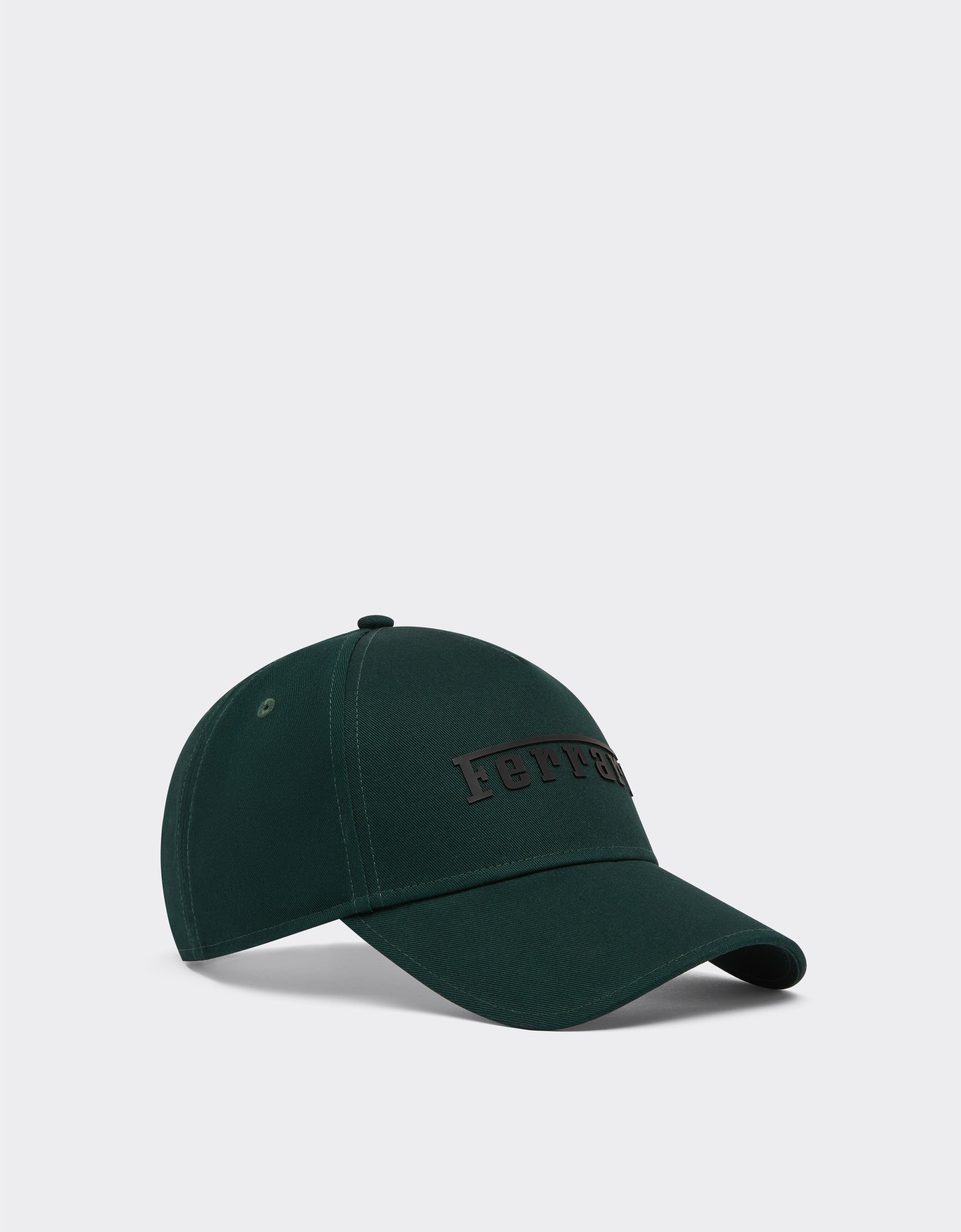 Ferrari Baseball cap in cotone con logo gommato Verde Militare 20403f