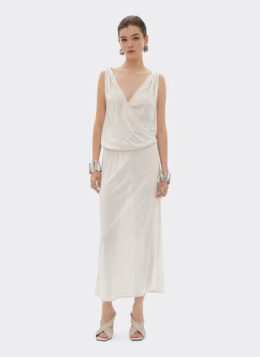 Ferrari Sleeveless dress in silk jersey Ecru 22174f