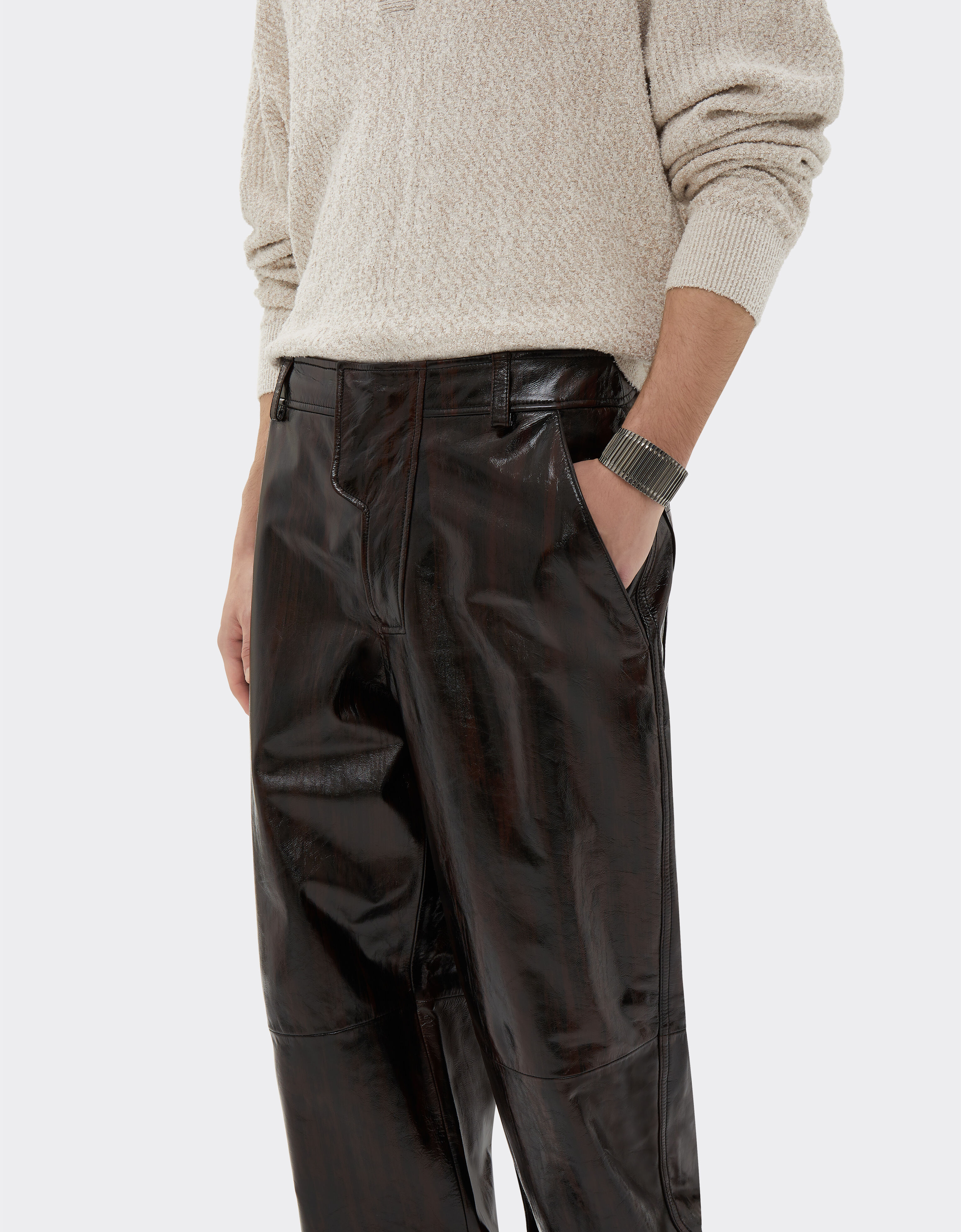 Pantalon cuir brillant 2025