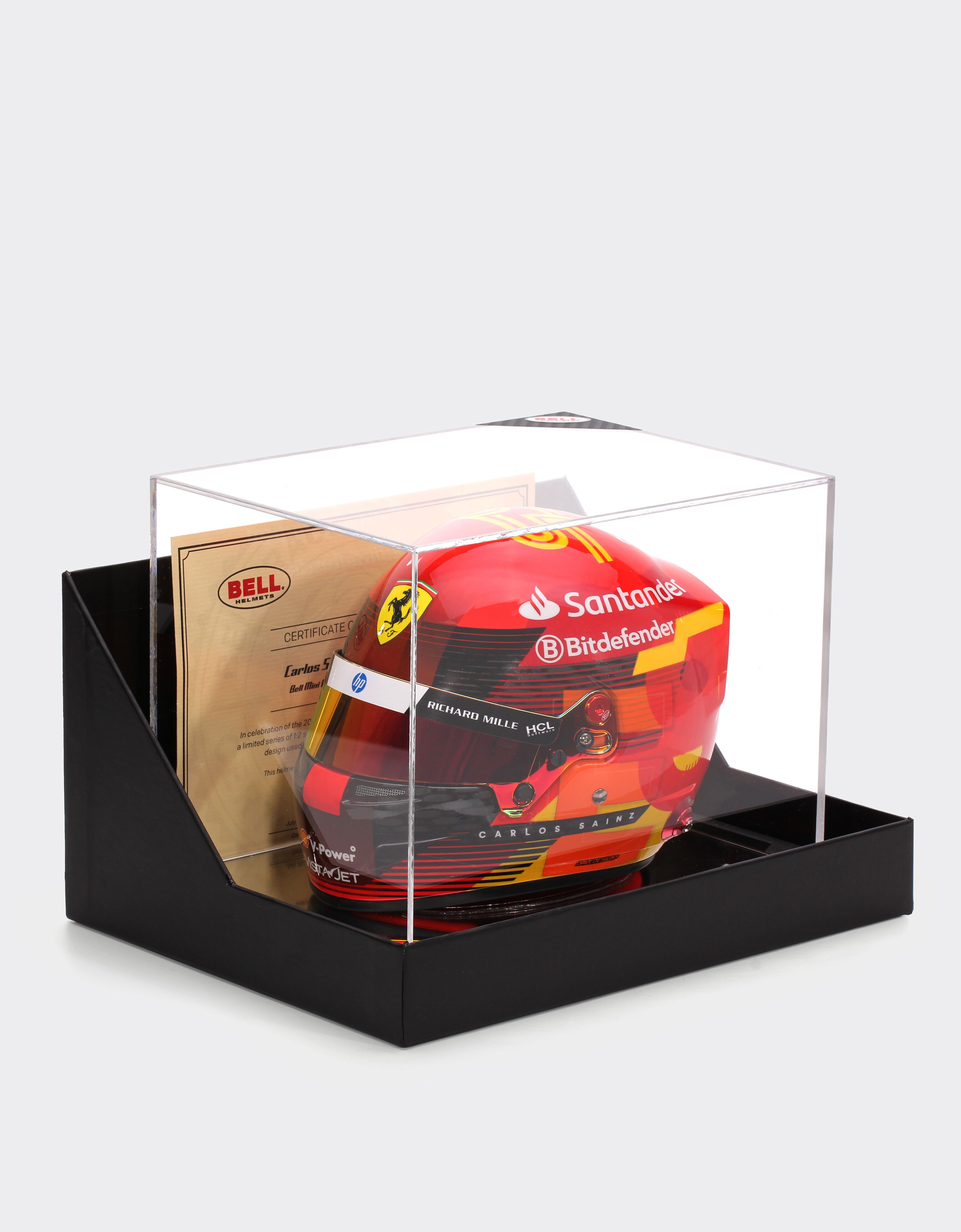 Ferrari Minicasco de Carlos Sainz a escala 1:2 - Edición especial España 2024 Rojo F1355f