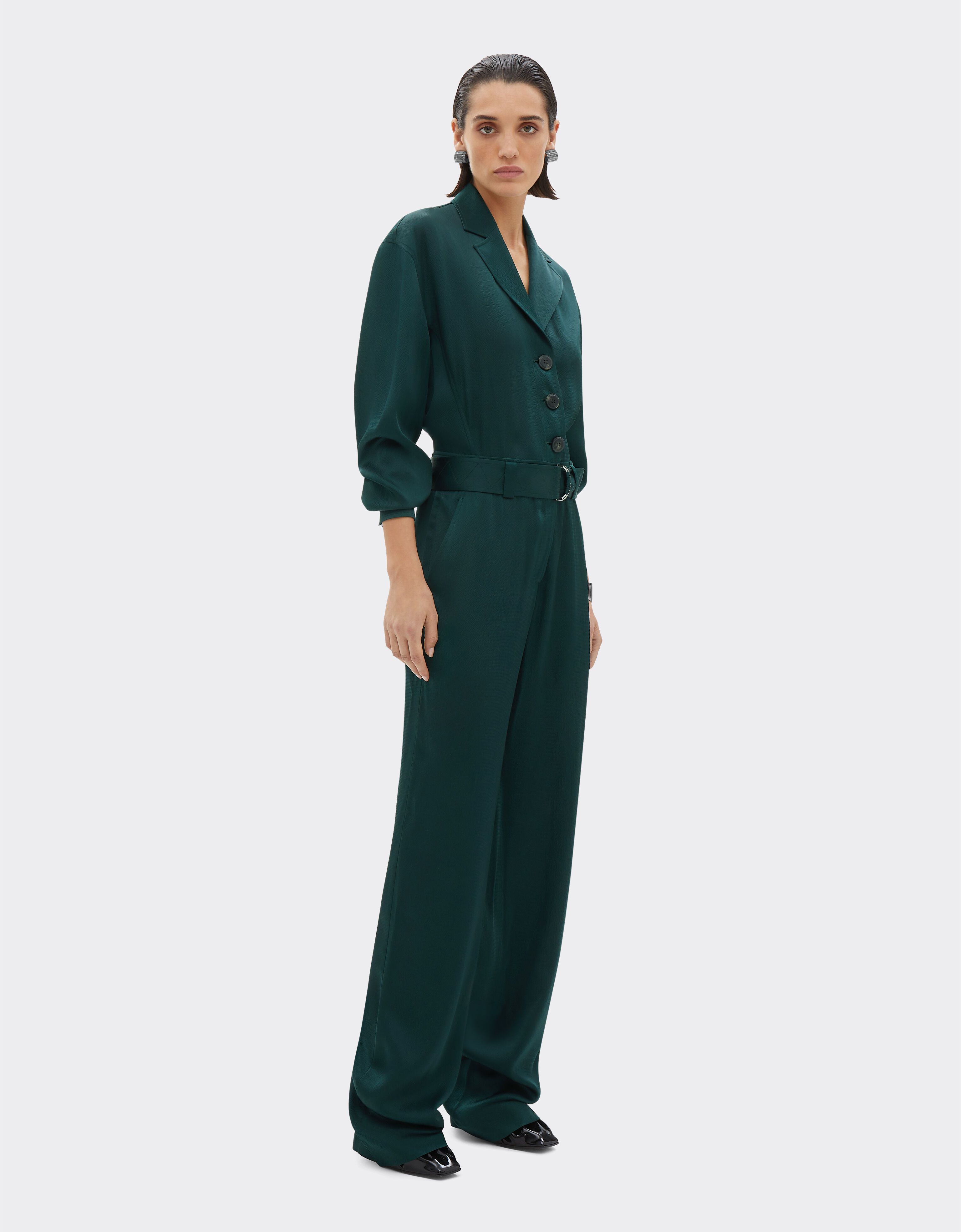 Ferrari Hammered satin jumpsuit Verde militar 21006f