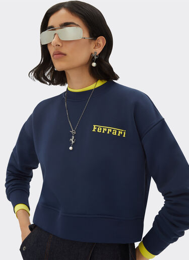 Ferrari Solid-colour sweatshirt with Ferrari logo Navy 48287f