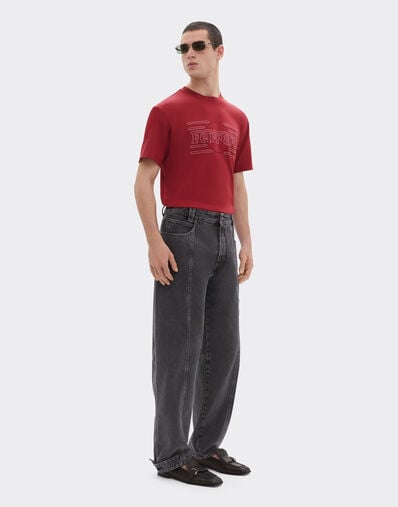 Ferrari Cotton T-shirt with embroidery Maison Red 50836f