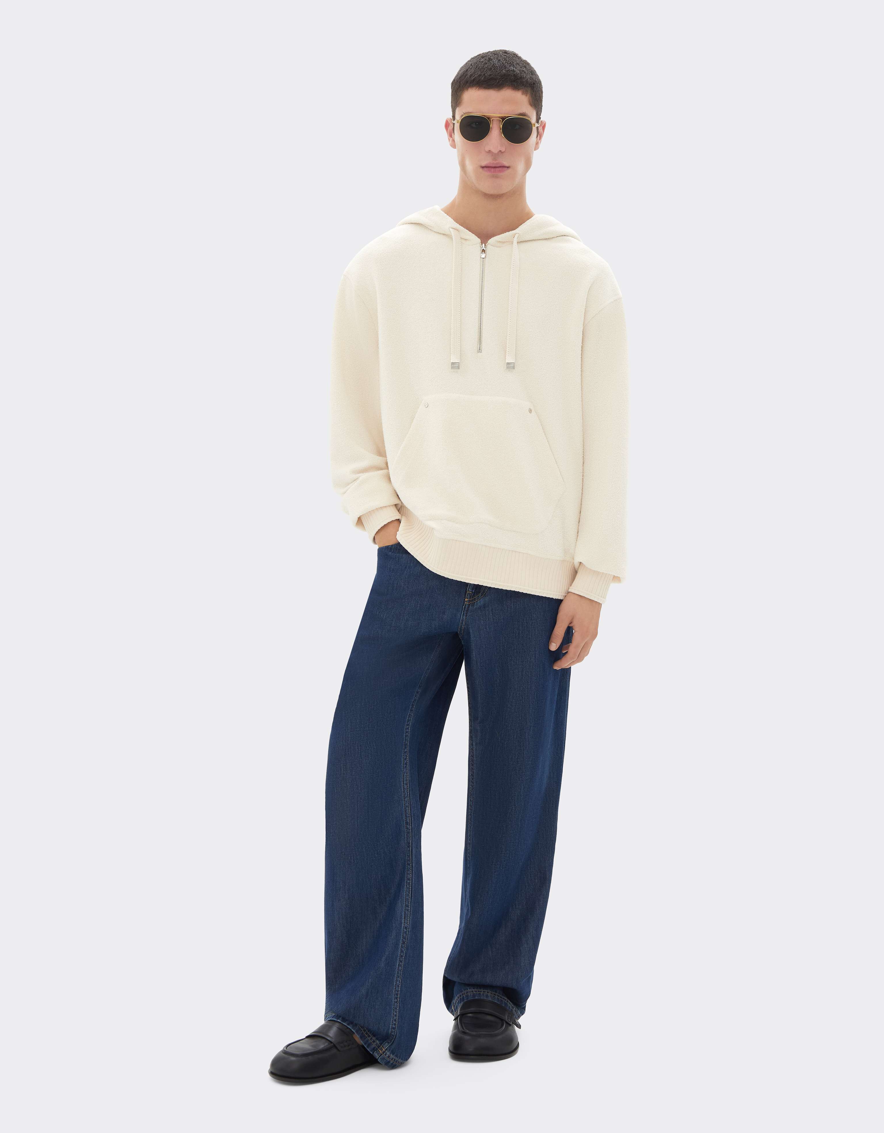Bouclé Terry Hooded Sweatshirt Ferrari Bouclé Terry Hooded Sweatshirt Avorio CJMSW0037JCO0054f