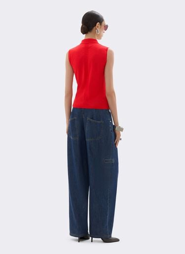 Polo sin mangas de cachemira y seda Ferrari Polo sin mangas de cachemira y seda Rosso Magma CKWPO0004KWS0006f