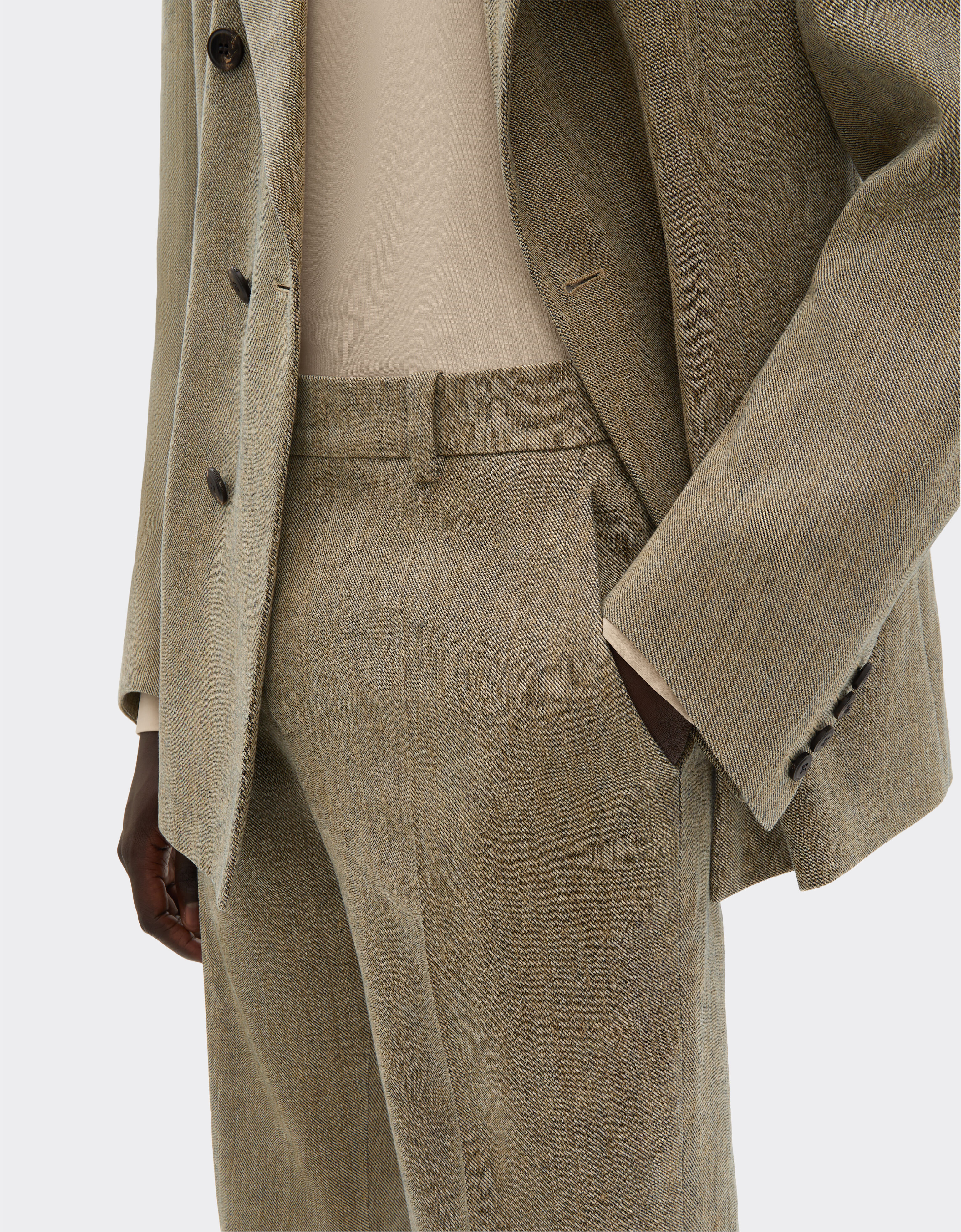 Chino trousers in faded twill Ferrari Chino trousers in faded twill Khaki Green 50048f