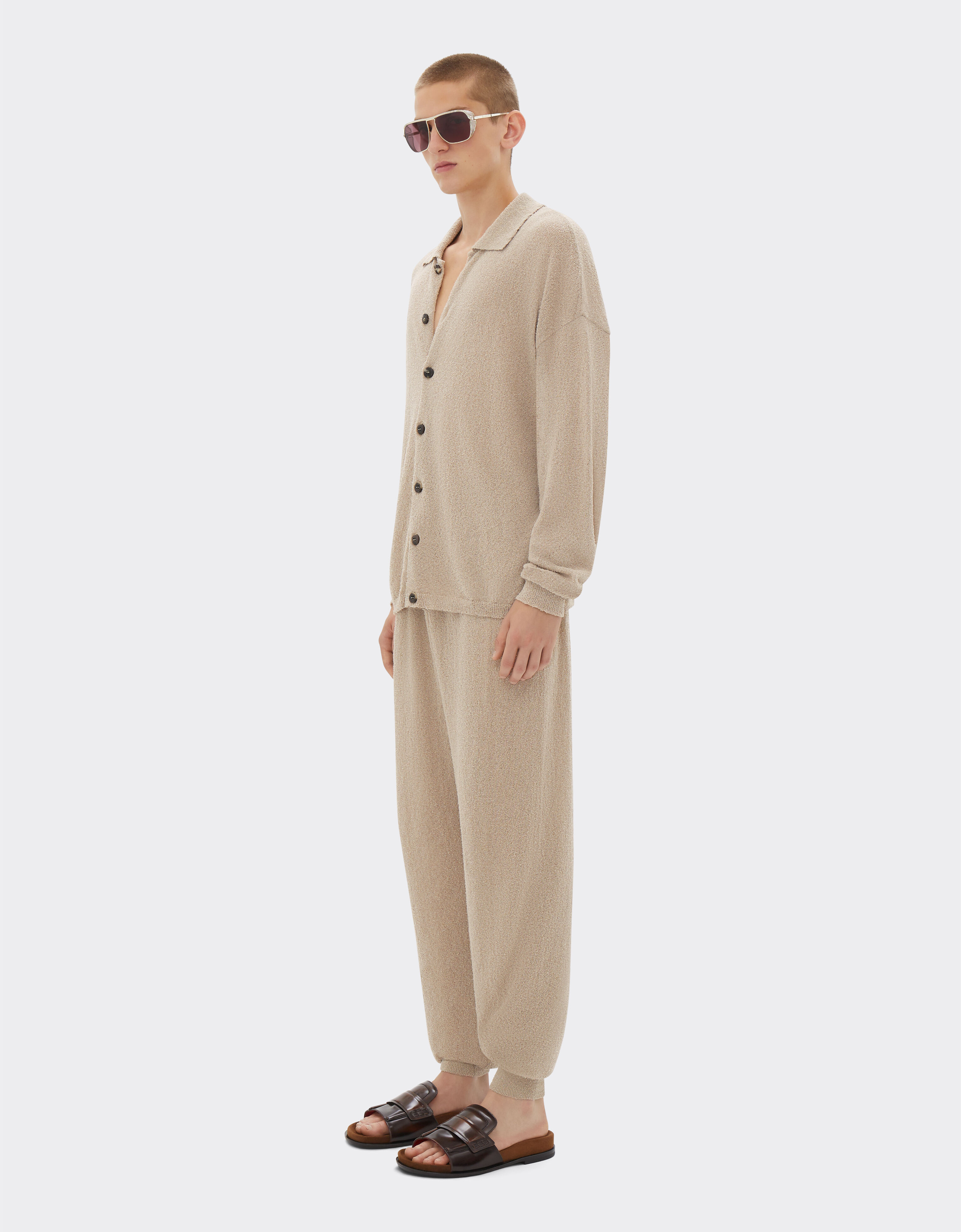 Ferrari Cardigan in cotton-blend fabric Ecru 21836f