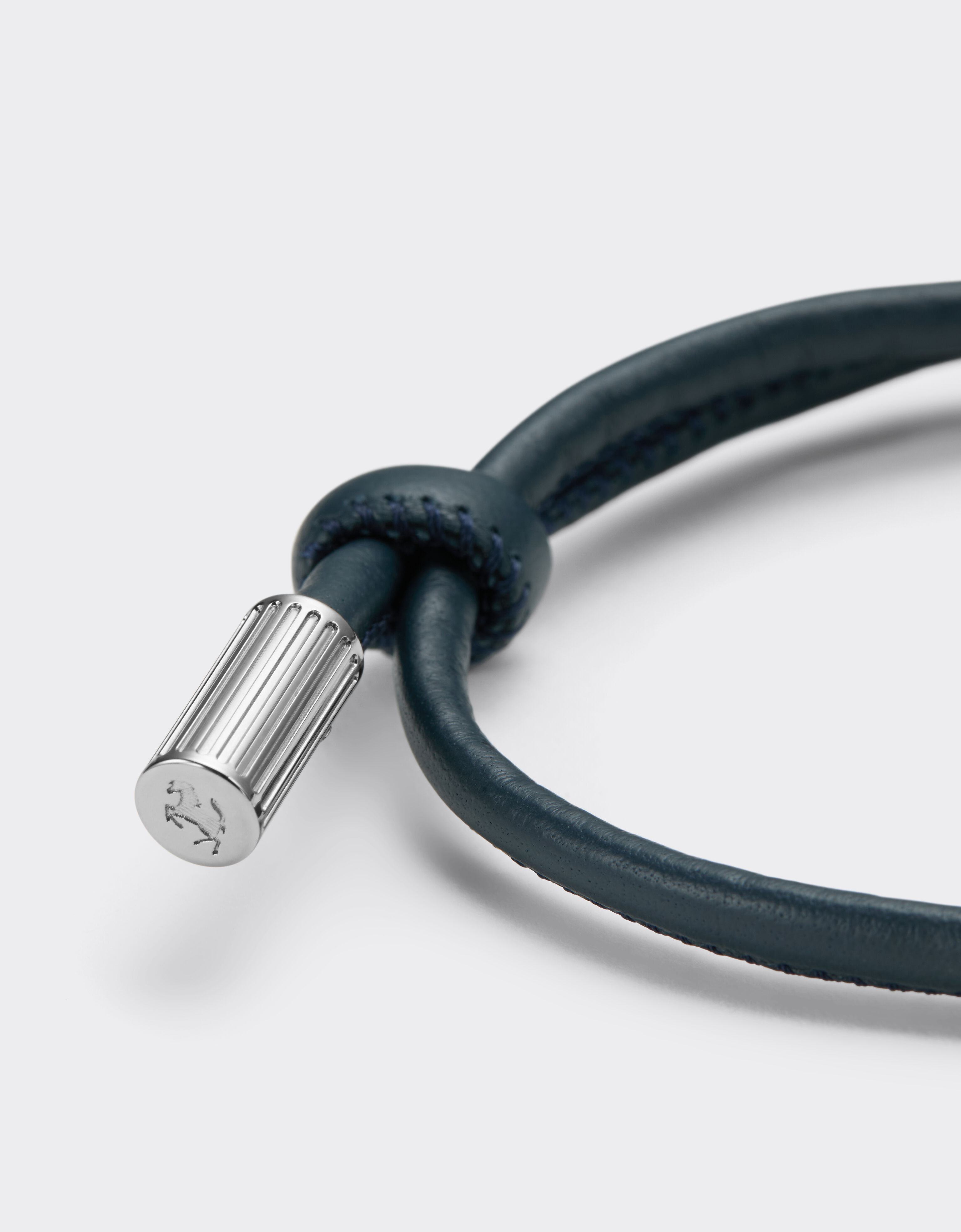 Ferrari Tubular leather bracelet with engraved Prancing Horse Ultramarine 50009f