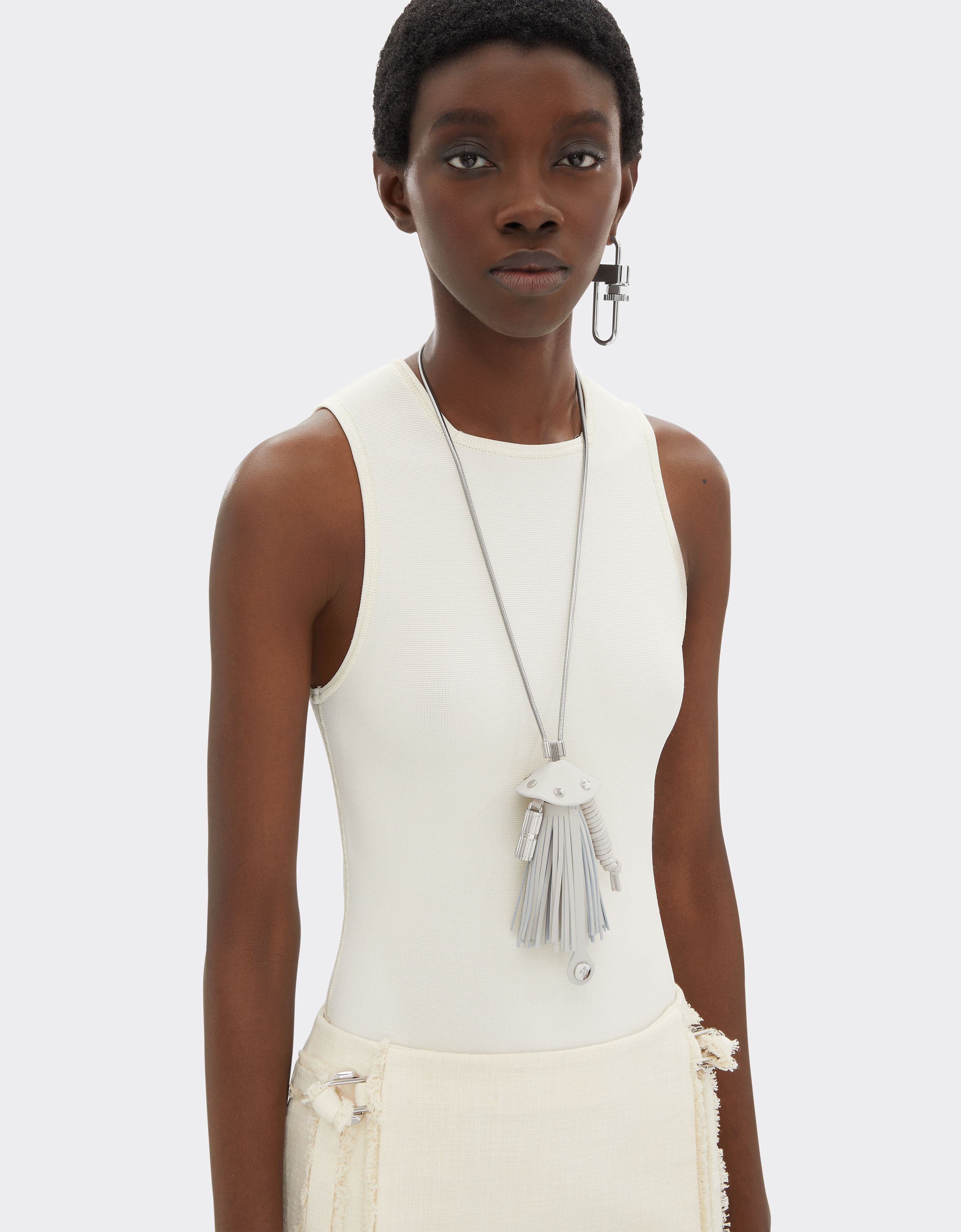 Ferrari Collier en métal et cuir Avorio 51081f