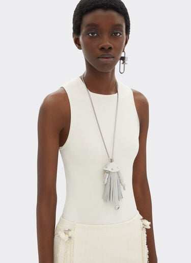 Ferrari Metal and leather necklace Avorio 51081f