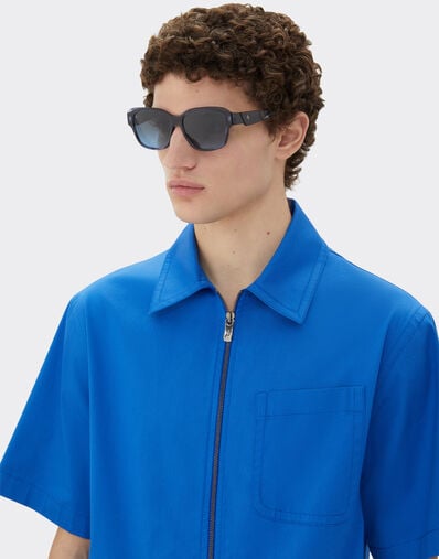 Ferrari Gafas de sol Ferrari de acetato azul a rayas con cristales azules degradados polarizados Azul escocés LA031f