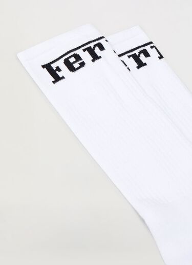 Ferrari 法拉利徽标棉混纺袜子 光学白 20007f