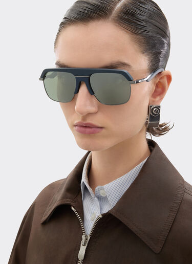 Ferrari Gafas de sol Ferrari de titanio gunmetal cristales espejados grises Azul escocés LA0EPf