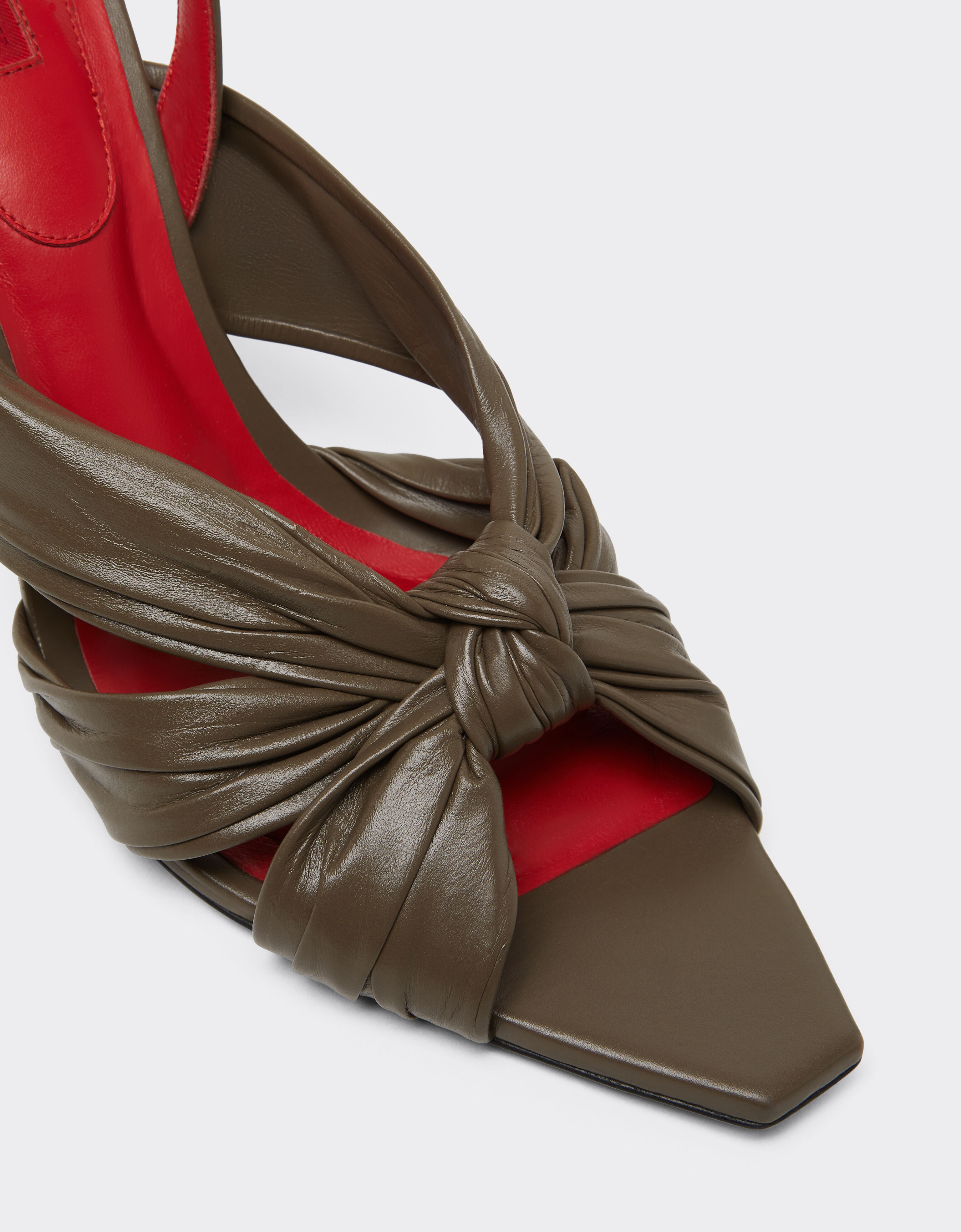 Ferrari Leather slingback sandal Khaki Green 50779f