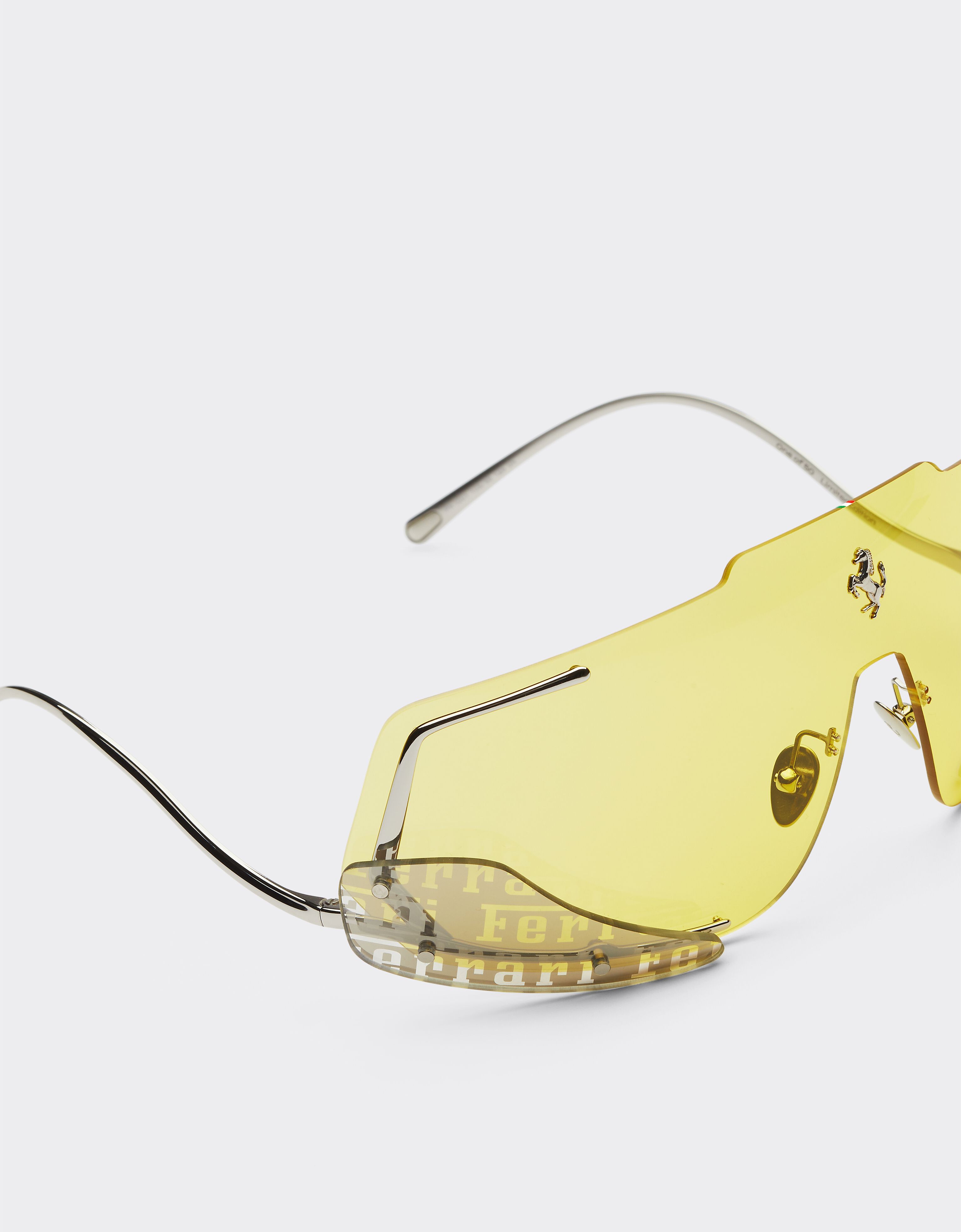 Ferrari 法拉利黄色镜片太阳镜 银色 F0406f