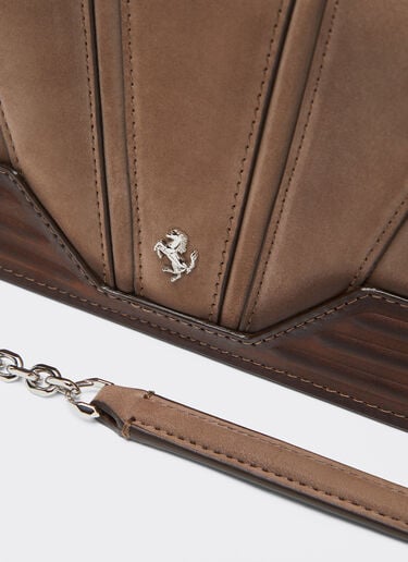 Ferrari Ferrari GT wallet in shaded nubuck with chain shoulder strap Clay 50395f