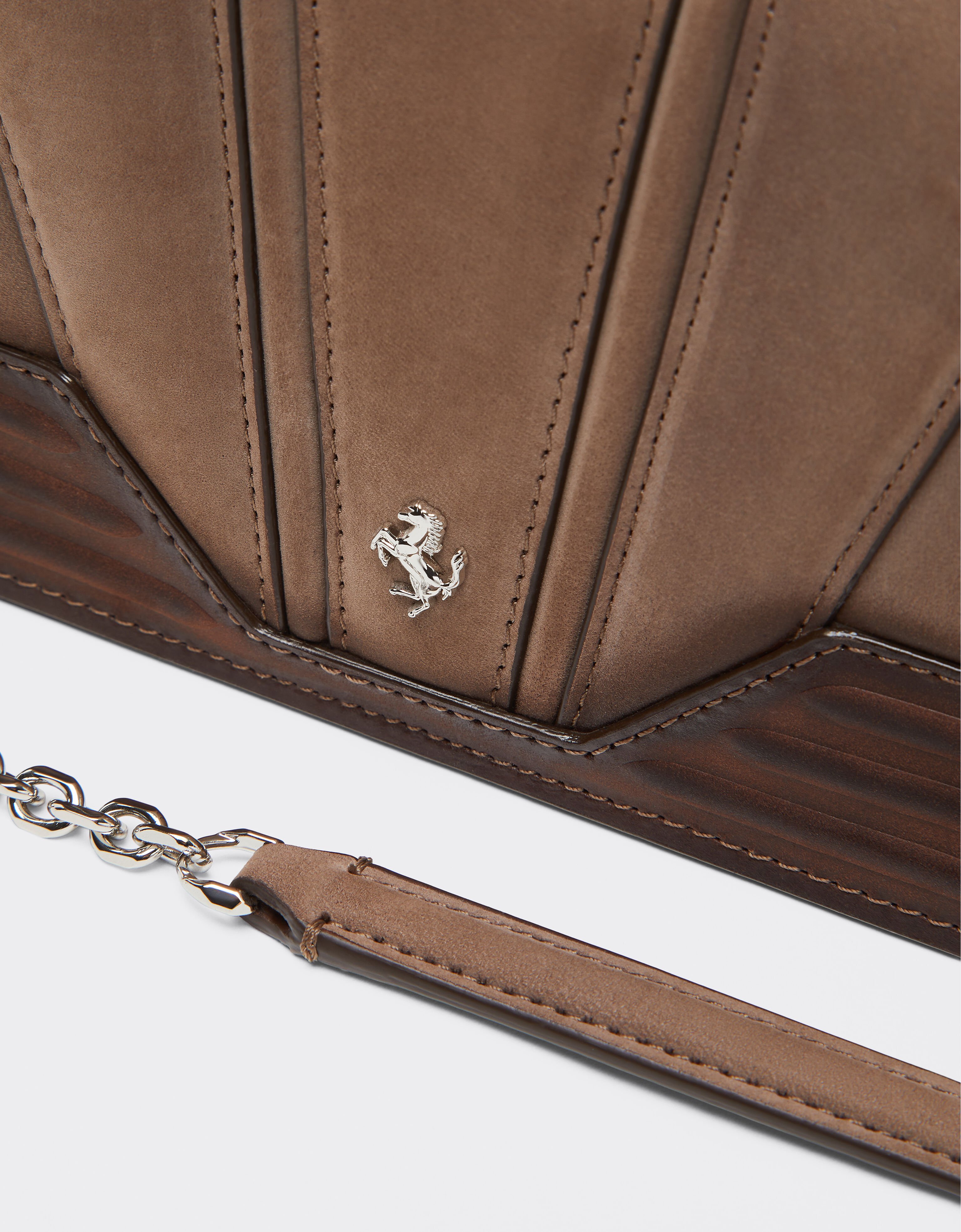 Ferrari Ferrari GT wallet in shaded nubuck with chain shoulder strap Clay 50395f