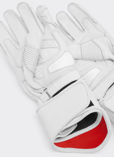 Ferrari Leather racing gloves Optical White 21158f