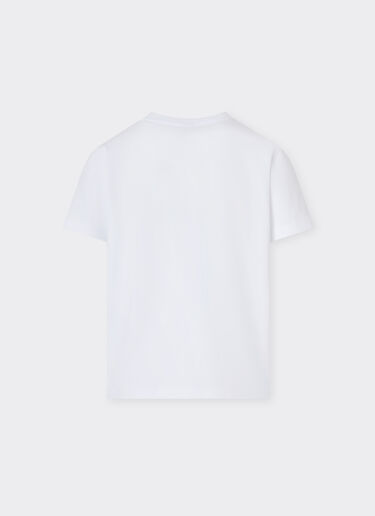 Ferrari T-shirt in cotone con logo Ferrari brushed Bianco Ottico 22464fK