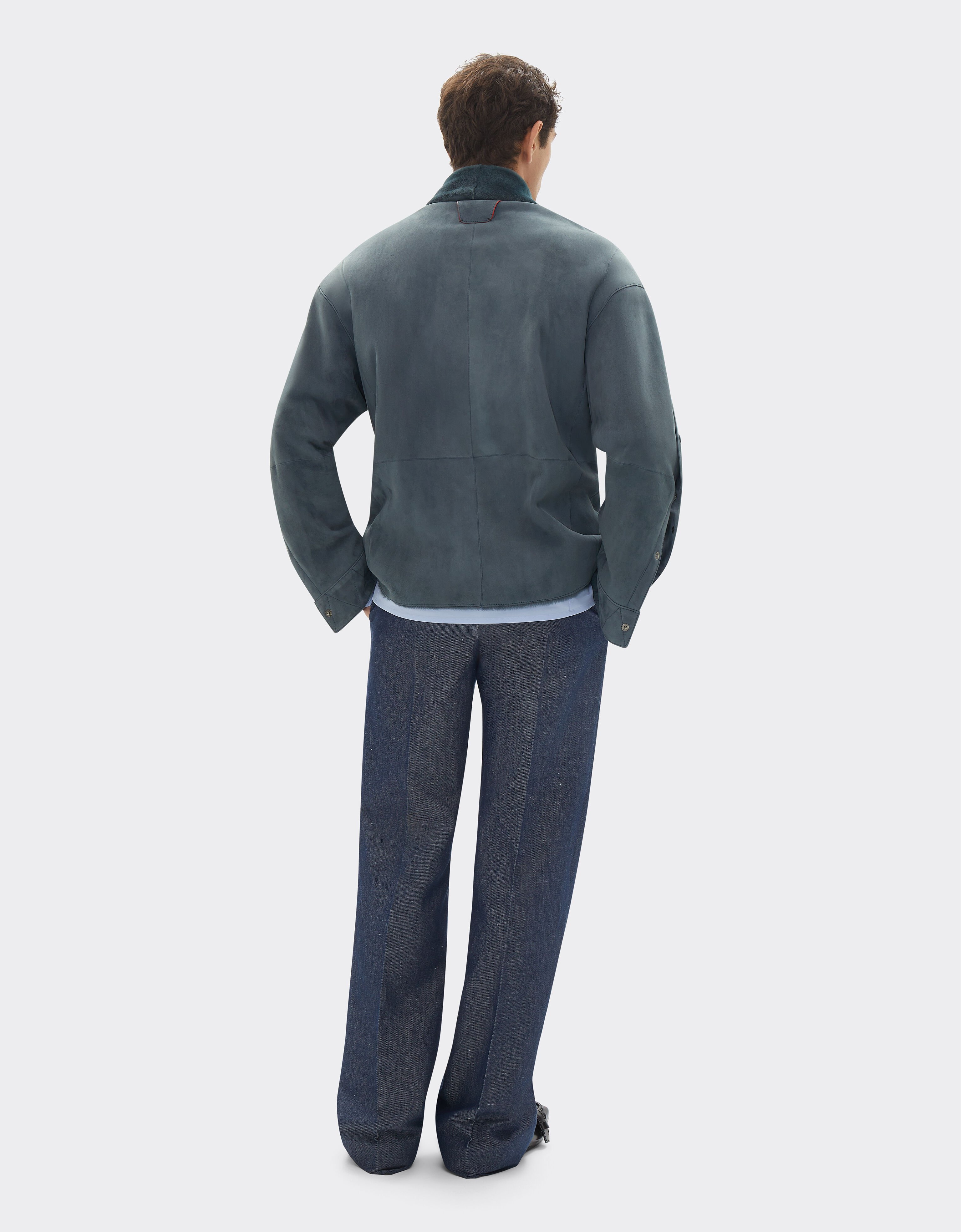 Ferrari Shearling overshirt jacket Peacock 22580f