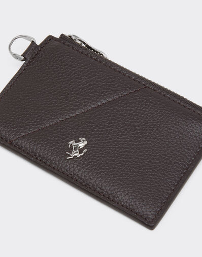 Ferrari Garnet leather card holder Dark brown 50624f