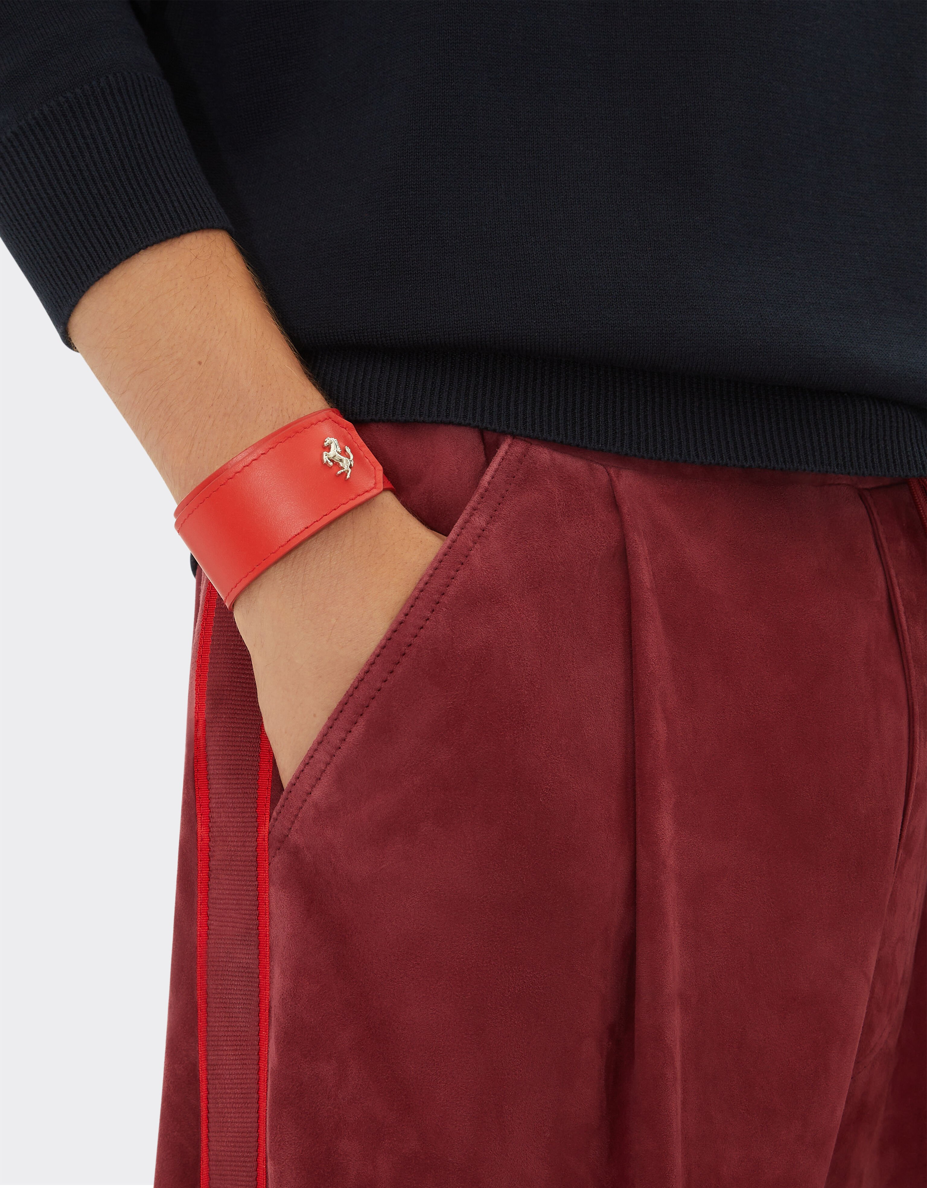 Ferrari Smooth leather slap bracelet Rosso Dino 20599f