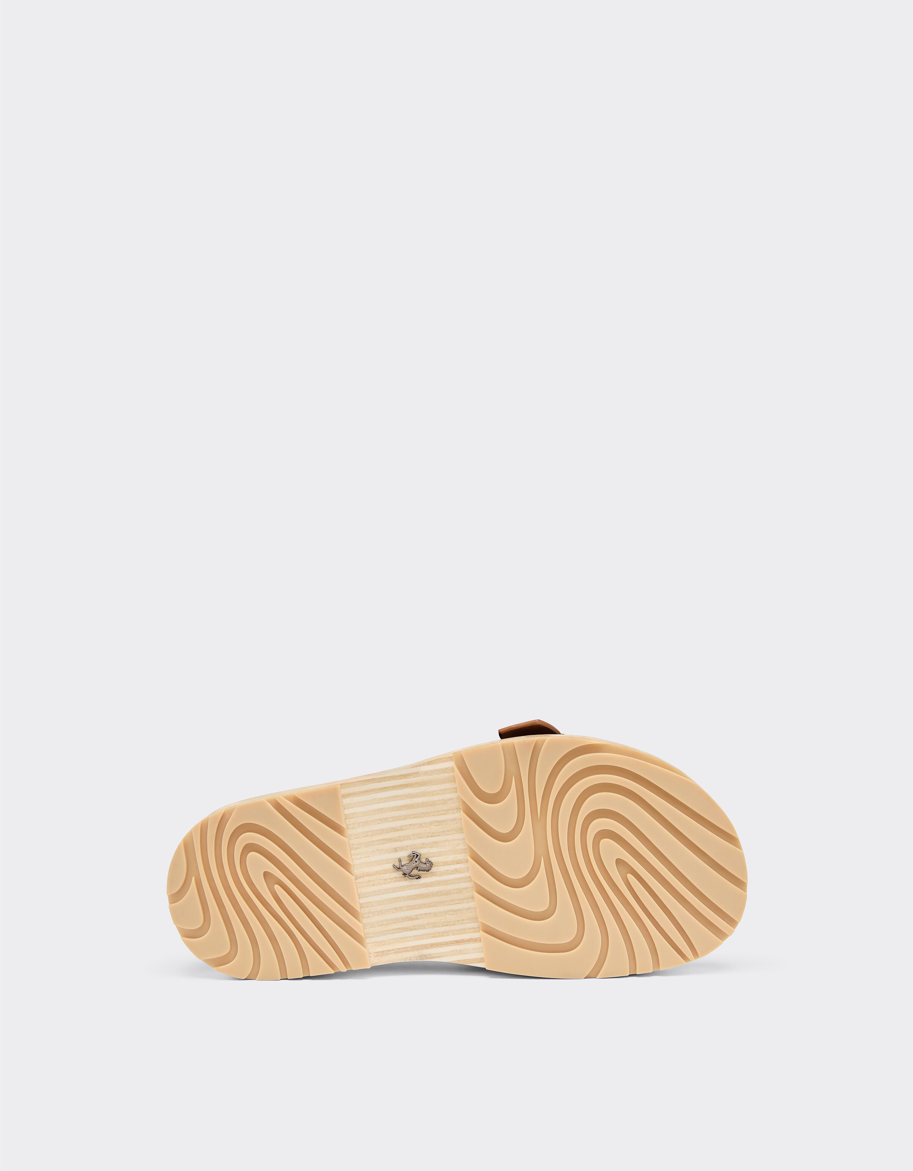 Ferrari Leather sliders with wooden sole Hide 22315f