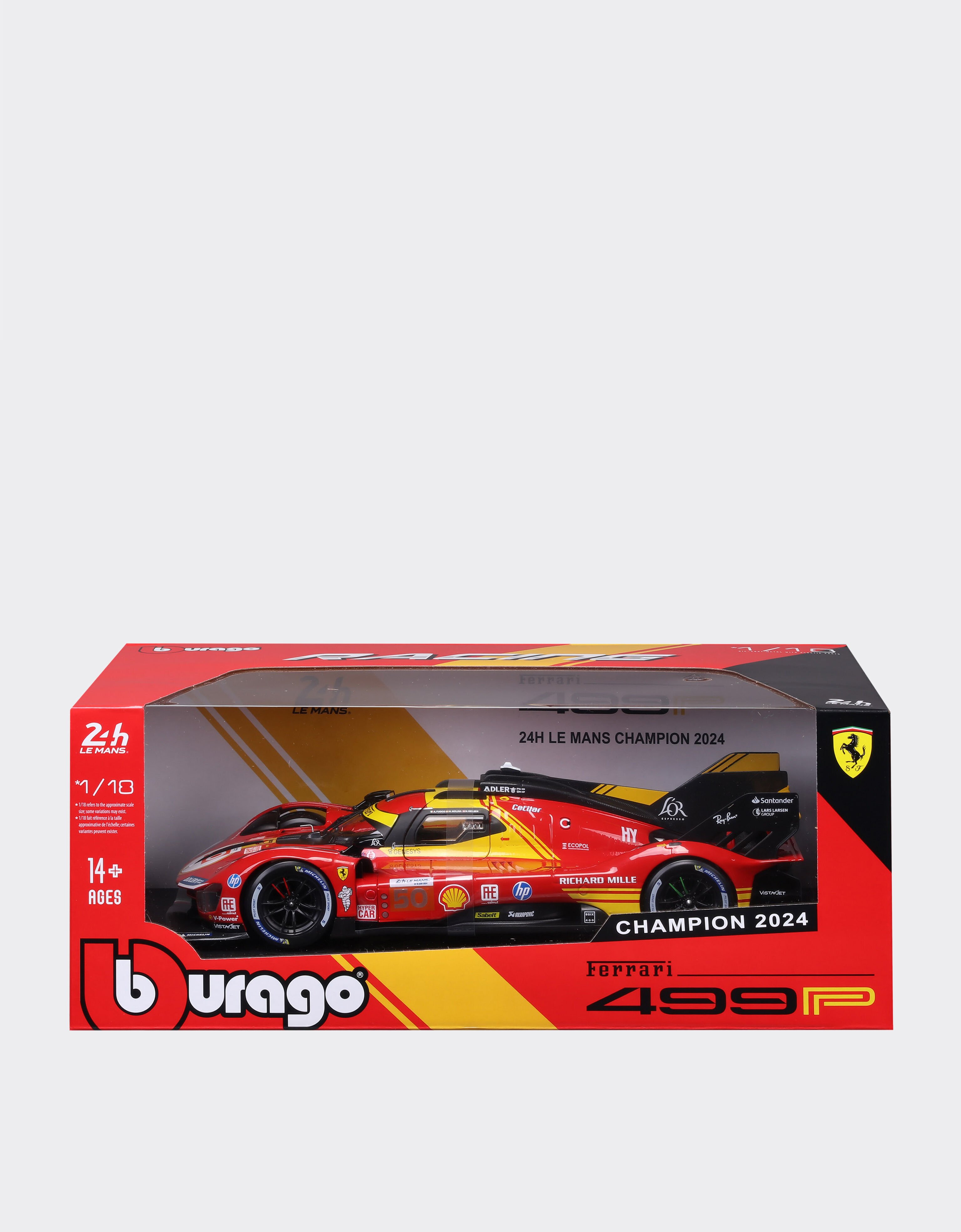 Ferrari Maqueta del Ferrari 499P LMH #50 a escala 1:18 Rosso LO0R1338EXT0001f