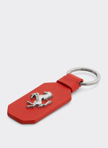 Ferrari Porte-clés en cuir avec cheval cabré Rosso Dino 22049f
