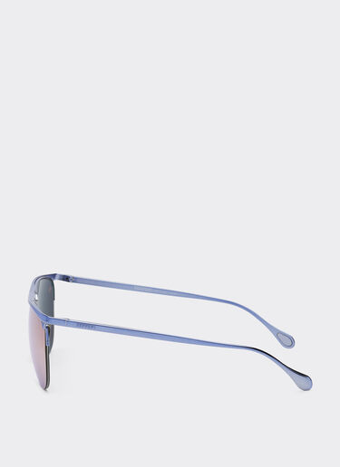 Ferrari Fliederfarbene Ferrari-Sonnenbrille aus Metall mit fliederfarbenen verspiegelten Gläsern Mattschwarz F1534f