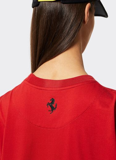 Ferrari 法拉利徽标棉质 T 恤 Rosso Corsa 红色 47036f
