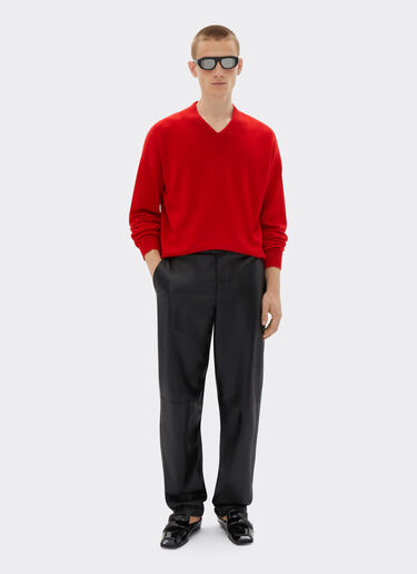 Ferrari Cashmere sweater with V-neck Rosso Dino 21651f