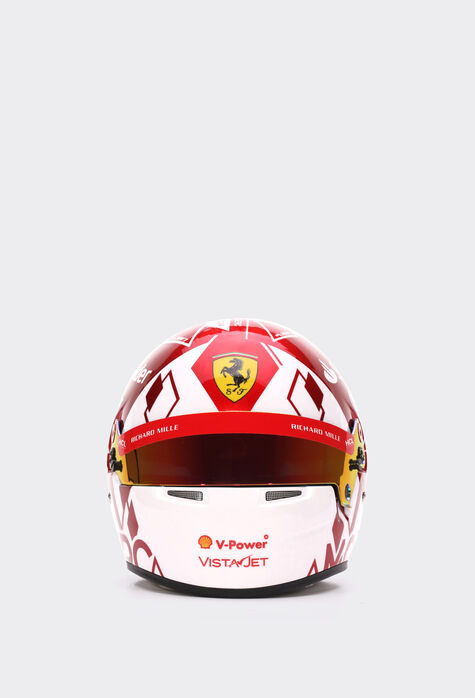 Ferrari 1:2-scale Monaco Special Edition Leclerc mini helmet Optical White F1214f