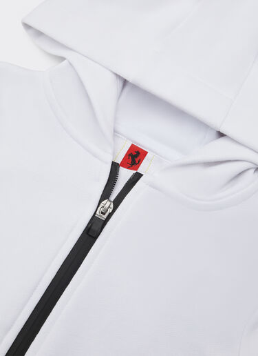 Ferrari French Terry sweatshirt with hood and zip Optical White 48526fK