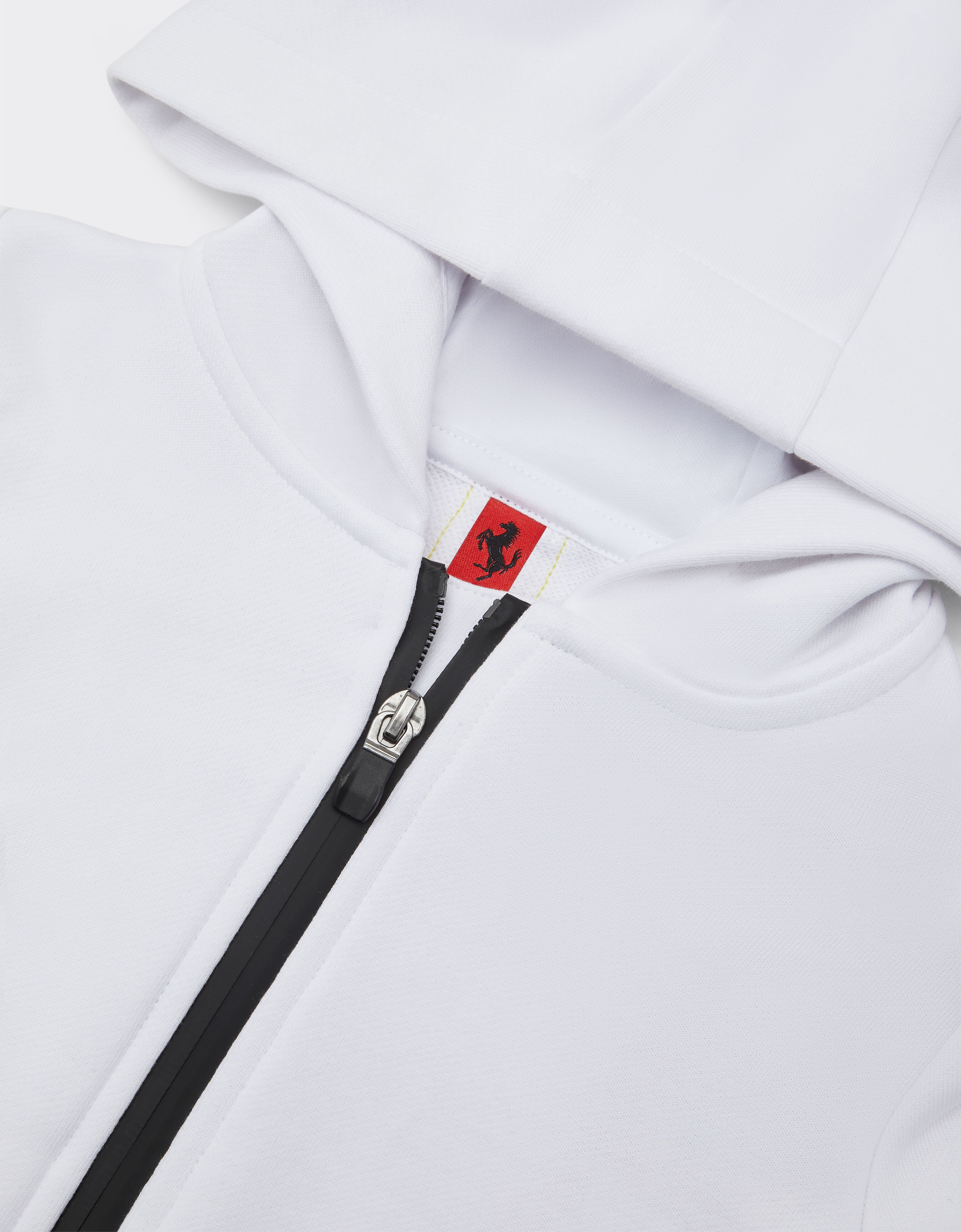 Ferrari French Terry sweatshirt with hood and zip Optical White 48526fK